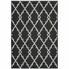 4' x 6' Black and Ivory Indoor Outdoor Area Rug