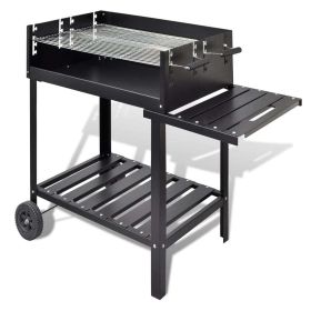 vidaXL BBQ Stand Charcoal Barbecue 2 Wheels