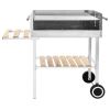 vidaXL XXL Trolley Charcoal BBQ Grill Stainless Steel with 2 Shelves