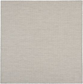 8' Silver Square Geometric Power Loom Area Rug