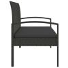 Patio Bench with Cushion Black 41.3" Poly Rattan