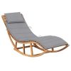 Rocking Sun Lounger with Cushion Solid Teak Wood