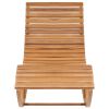 Rocking Sun Lounger with Cushion Solid Teak Wood