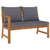 9 Piece Patio Lounge Set with Cushion Solid Acacia Wood