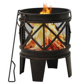 Rustic Fire Pit with Poker ?16.5"21.3" Steell