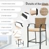 5 Pieces Outdoor Rattan Bistro Bar Stool Table Set with Cushions