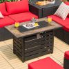 42 Inch 50000 BTU Propane Fire Pit Table with Ore Powder Surface - Color: Black