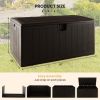 130 Gallon Patio All Weather Storage Container with Lockable Lid-Brown