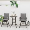 2 Pieces Patio Swivel Bar Chair Set with Quick Dry 4D Air Fiber Cushion