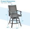 2 Pieces Patio Swivel Bar Chair Set with Quick Dry 4D Air Fiber Cushion