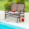 Iron Patio Rocking Chair for Outdoor Backyard and Lawn - Color: Brown