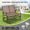 Iron Patio Rocking Chair for Outdoor Backyard and Lawn - Color: Brown