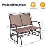 Iron Patio Rocking Chair for Outdoor Backyard and Lawn - Color: Brown