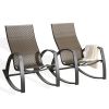 Outdoor Rocking Chair Patio Wicker Rocker Lounge Chair (2 Packs)