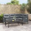 2 Piece Patio Lounge Set Anthracite Steel