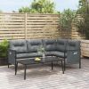 Patio Corner Sofa Anthracite Steel and Textilene