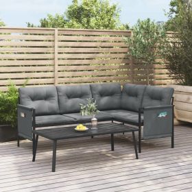 Patio Corner Sofa Anthracite Steel and Textilene