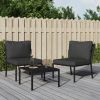 Patio Chairs with Gray Cushions 2 pcs 23.6"x29.1"x31.1" Steel