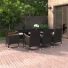 9 Piece Patio Dining Set with Cushions Poly Rattan and Glass