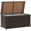 Patio Storage Box Poly Rattan 39.3"x19.6"x19.6" Brown