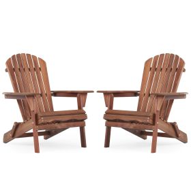 Wooden Outdoor Folding Adirondack Chair Set of 2 Wood Lounge Patio Chair for Garden,Garden, Lawn, Backyard, Deck, Pool Side, Fire Pit,Half Assembled,