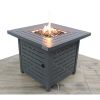 Living Source International 25" H Steel Outdoor Fire Pit Table with Lid ( Grey )