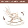 65*95*96cm Outdoor Courtyard Fir Wood Rocking Chair Log Color