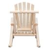 65*95*96cm Outdoor Courtyard Fir Wood Rocking Chair Log Color