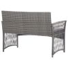 4 Piece Patio Lounge Set with Cushion Poly Rattan Anthracite