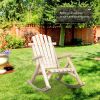 65*95*96cm Outdoor Courtyard Fir Wood Rocking Chair Log Color