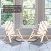 65*95*96cm Outdoor Courtyard Fir Wood Rocking Chair Log Color