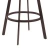 30 Inch Leatherette Barstool with Low Curved Back, Brown