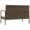 16 Piece Patio Lounge Set with Cushions Poly Rattan Brown