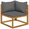 7 Piece Patio Lounge Set with Cushion Solid Acacia Wood