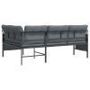 Patio Corner Sofa Anthracite Steel and Textilene