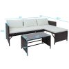 Outdoor 3pcs 1 Double Seat 1 Chaise Seat 1 Coffee Table Combination Sofa Rattan Sofa Set  XH