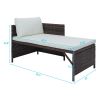 Outdoor 3pcs 1 Double Seat 1 Chaise Seat 1 Coffee Table Combination Sofa Rattan Sofa Set  XH