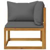 7 Piece Patio Lounge Set with Cushion Solid Acacia Wood