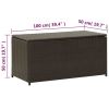 Patio Storage Box Poly Rattan 39.3"x19.6"x19.6" Brown