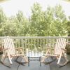 65*95*96cm Outdoor Courtyard Fir Wood Rocking Chair Log Color