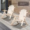 65*95*96cm Outdoor Courtyard Fir Wood Rocking Chair Log Color