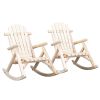 65*95*96cm Outdoor Courtyard Fir Wood Rocking Chair Log Color