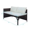 Outdoor 3pcs 1 Double Seat 1 Chaise Seat 1 Coffee Table Combination Sofa Rattan Sofa Set  XH