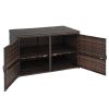 Iron Frame Double Door Can Be Stored Brown Gradient Rattan Locker