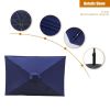 Adjustable Tilt Led Lights Blue Rectangular Patio Large Umbrella For Beach Outside Outdoor