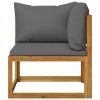 5 Piece Patio Lounge Set with Cushion Solid Acacia Wood