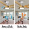 YUHAO 56 in.Farmhouse Integrated LED Faux Wood White Smart Ceiling Fan with Remote Control and DC Motor