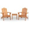 3 Piece Adirondack Patio Lounge Set Solid Wood Acacia