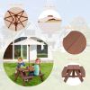 Outdoor 4-Seat Kid's Picnic Table Bench with Umbrella