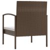 16 Piece Patio Lounge Set with Cushions Poly Rattan Brown